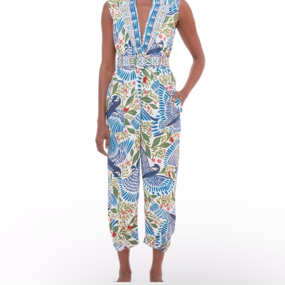 FarmRio Macaw Flight Canvas Jumpsuit